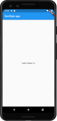 Flutter app example on Android